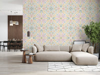 Pastel Mediterranean Garden Tile Wallpaper⁠