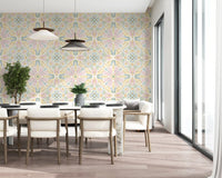Pastel Mediterranean Garden Tile Wallpaper⁠