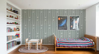 Minimalistische Tapete mit Herz-, Band- und Streifenmuster