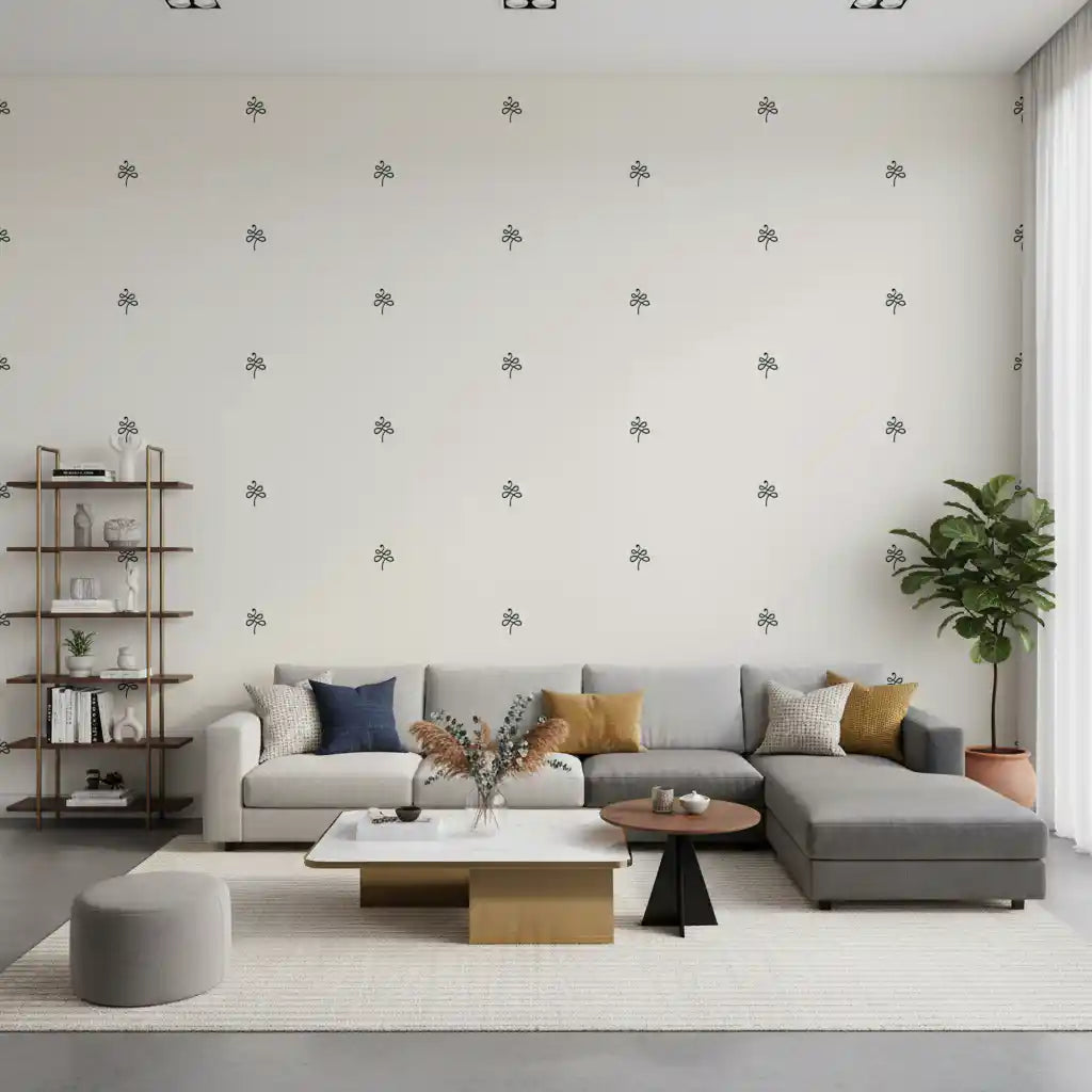 Carta da parati minimalista con motivo ornamentale disegnato a mano