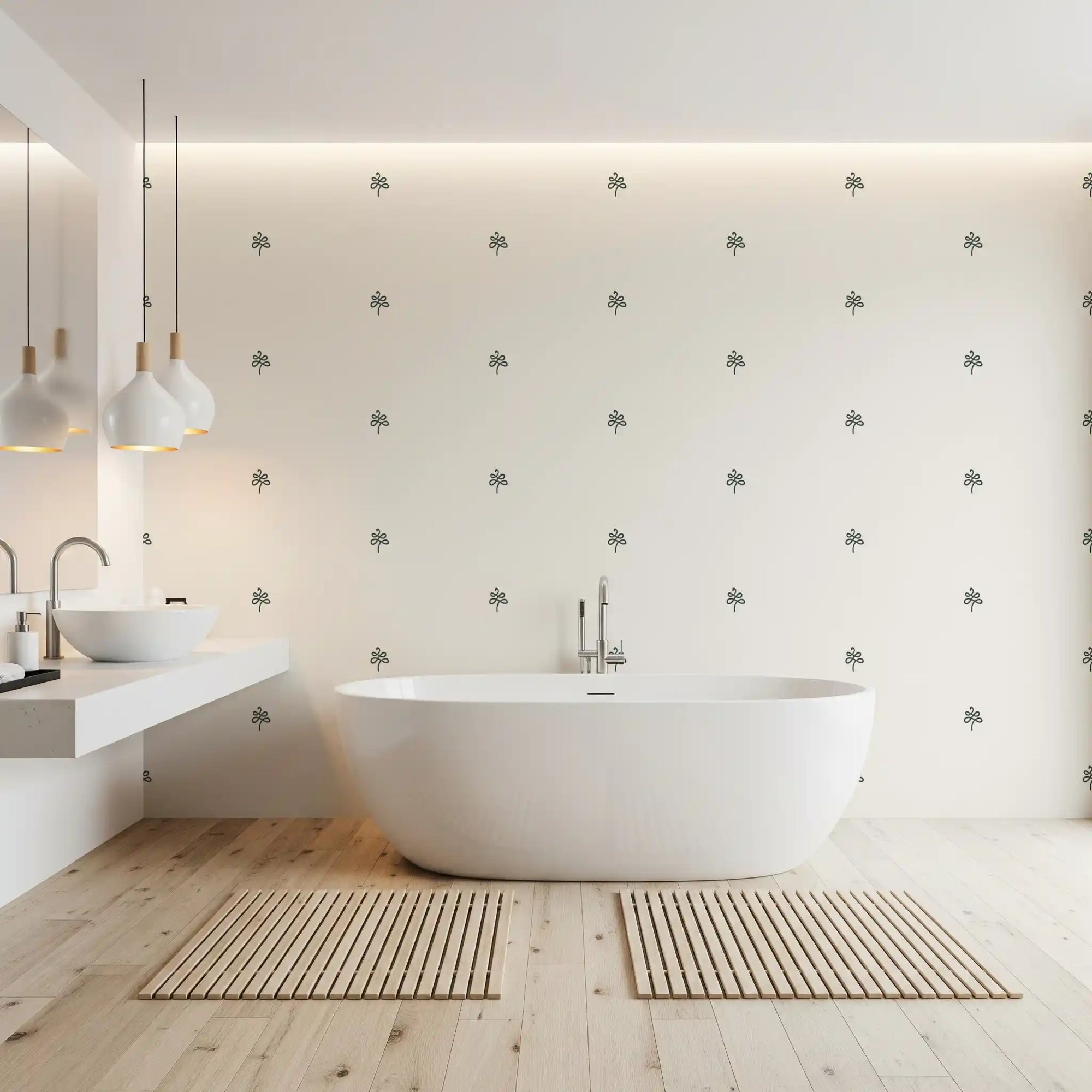 Minimalist Hand-Drawn Flourish Pattern Wallpaper⁠