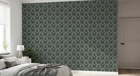 Sage Green Organic Arch Pattern Wallpaper⁠