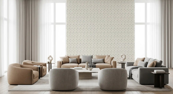 Modern Linear Spaced Strokes Pattern Wallpaper⁠