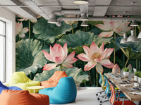 Botanische Wandtapete „Ruhiger Lotusteich“