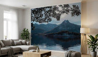 Arktische, sonnenbeschienene alpine Reflexion – Wandbild