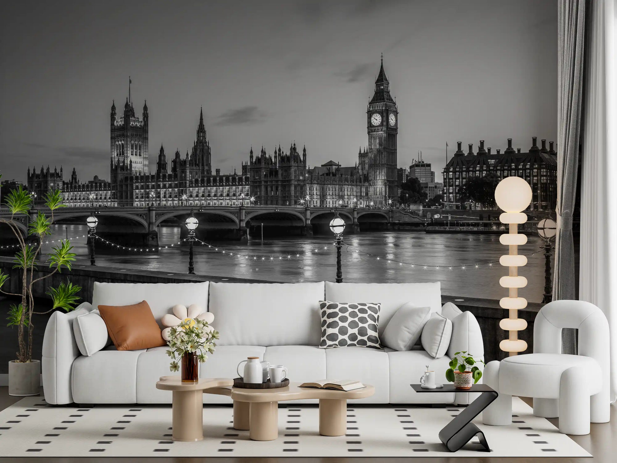 Papier peint panoramique Westminster Riverside au crépuscule