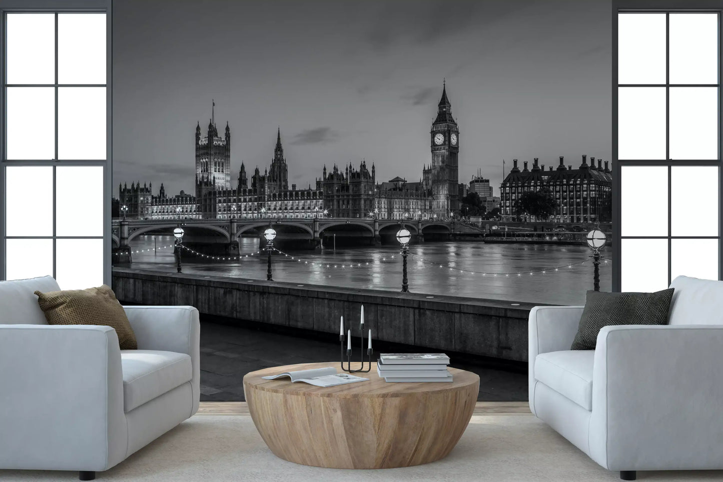 Westminster Riverside Twilight-vægmaleri