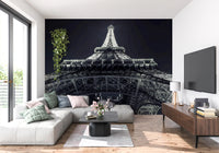 Papier peint panoramique mural représentant une silhouette géométrique industrielle en ferronnerie