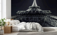 Papier peint panoramique mural représentant une silhouette géométrique industrielle en ferronnerie