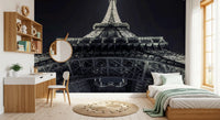 Papier peint panoramique mural représentant une silhouette géométrique industrielle en ferronnerie