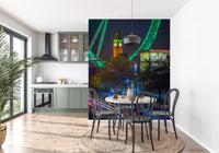 Neon-urbane Verkehrsnachtlandschaft-Wandtapete