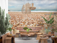 Fresque murale « Coquillages baignés de soleil » pour chambre à coucher