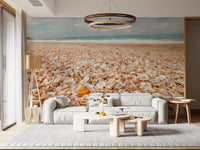 Fresque murale « Coquillages baignés de soleil » pour chambre à coucher