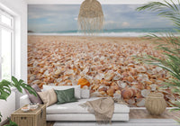Fresque murale « Coquillages baignés de soleil » pour chambre à coucher