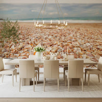 Fresque murale « Coquillages baignés de soleil » pour chambre à coucher