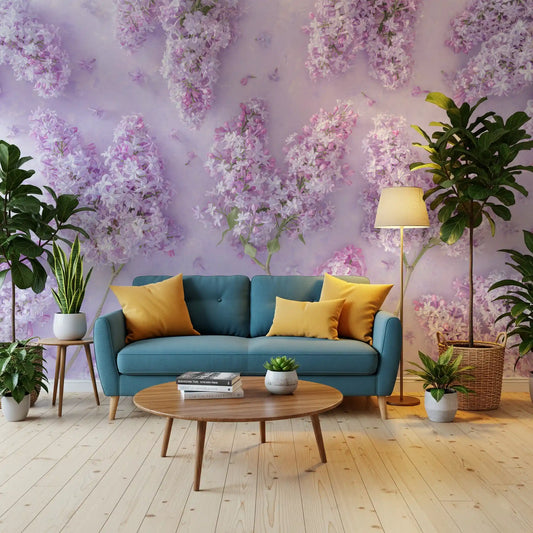 Springtime Lilac Petal Clusters Wall Mural