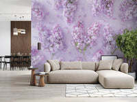 Springtime Lilac Petal Clusters Wall Mural