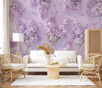 Springtime Lilac Petal Clusters Wall Mural