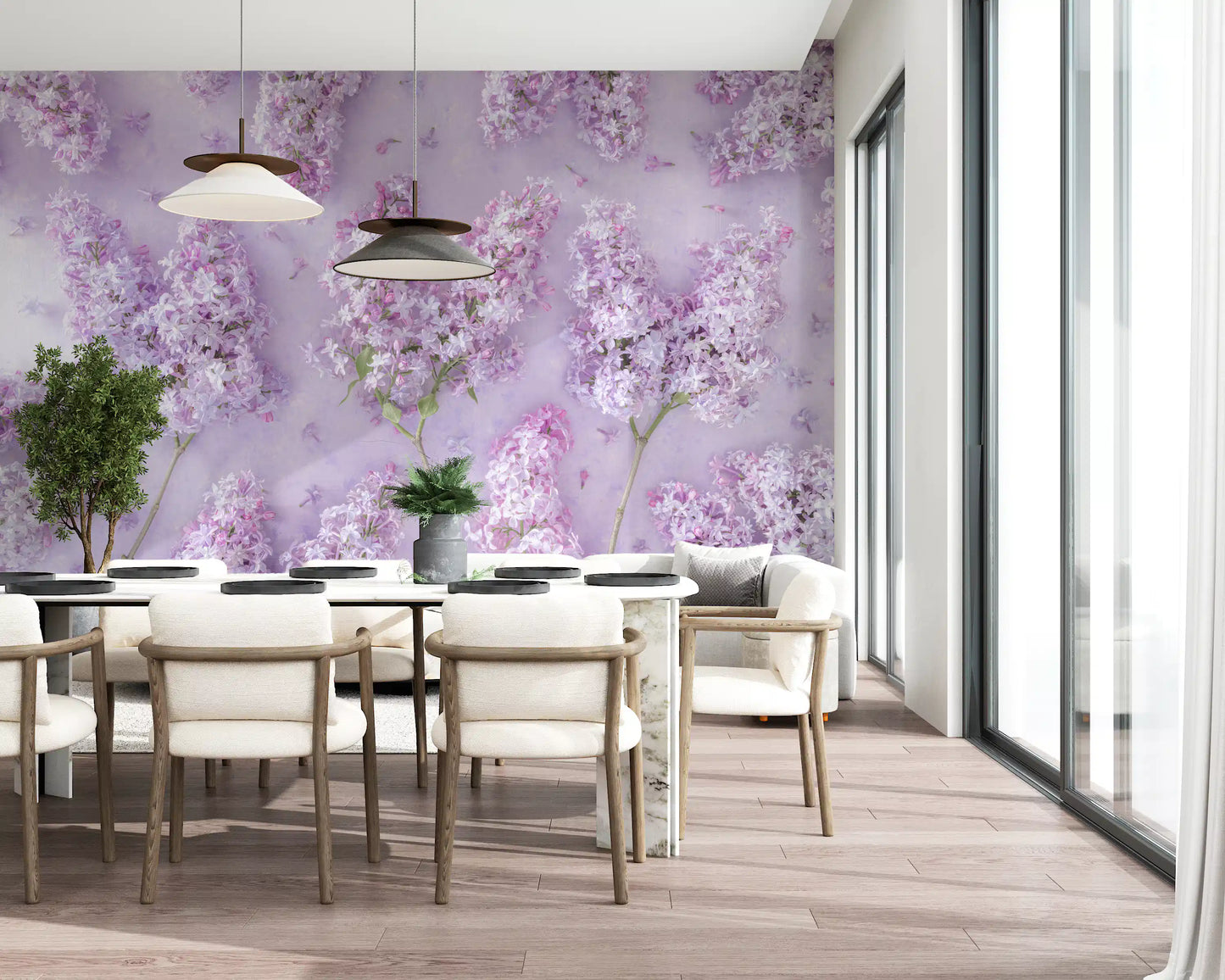 Springtime Lilac Petal Clusters Wall Mural
