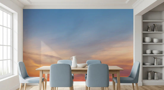 Wandgemälde „Amber Dusk – Atmosphärischer Himmel“