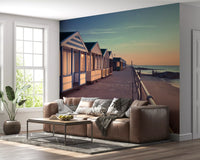 Wandbild „Blick auf die Promenade im Sonnenaufgang“