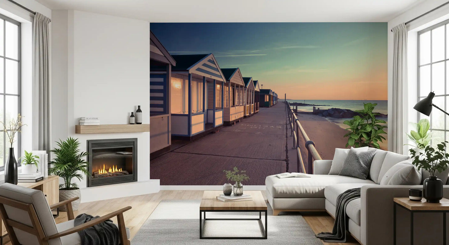 Wandbild „Blick auf die Promenade im Sonnenaufgang“