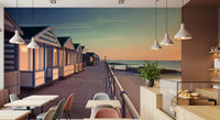 Wandbild „Blick auf die Promenade im Sonnenaufgang“