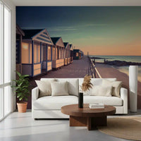 Wandbild „Blick auf die Promenade im Sonnenaufgang“