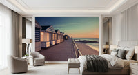 Wandbild „Blick auf die Promenade im Sonnenaufgang“