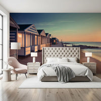 Wandbild „Blick auf die Promenade im Sonnenaufgang“