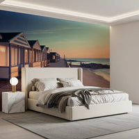 Wandbild „Blick auf die Promenade im Sonnenaufgang“