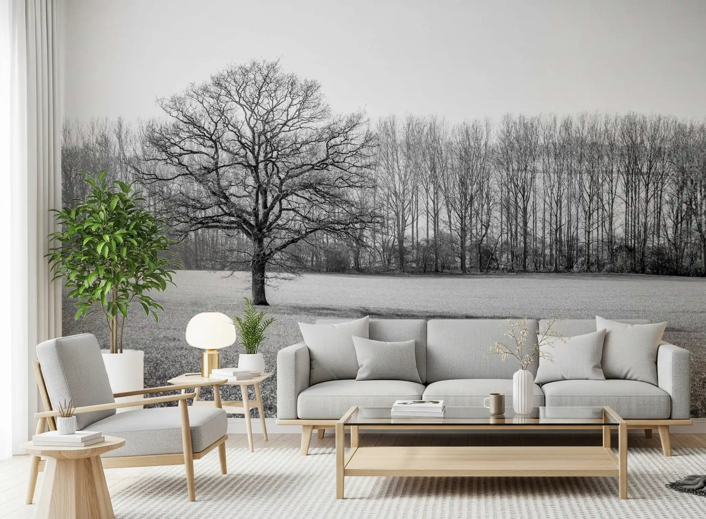 Wandbild „Morgenstimmung auf der nebligen Wiese“