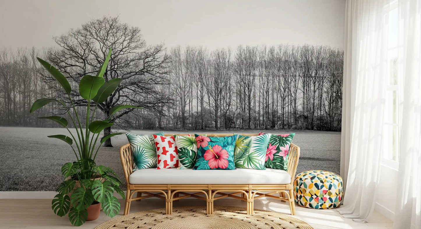 Wandbild „Morgenstimmung auf der nebligen Wiese“