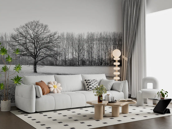 Misty Meadow Morning Wall Mural