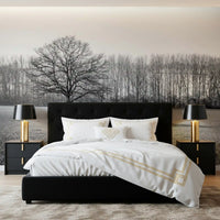 Wandbild „Morgenstimmung auf der nebligen Wiese“