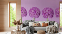 Symmetrische Lavendelblüten-Kugeln als Wandbild