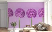 Symmetrische Lavendelblüten-Kugeln als Wandbild