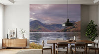 Mural de pared con paisaje sereno de naturaleza montañosa salvaje