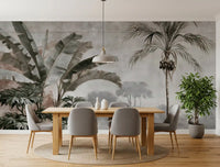 Murale da parete con scena vintage di una balaustra tropicale