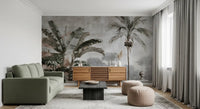 Murale da parete con scena vintage di una balaustra tropicale