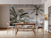 Murale da parete con scena vintage di una balaustra tropicale