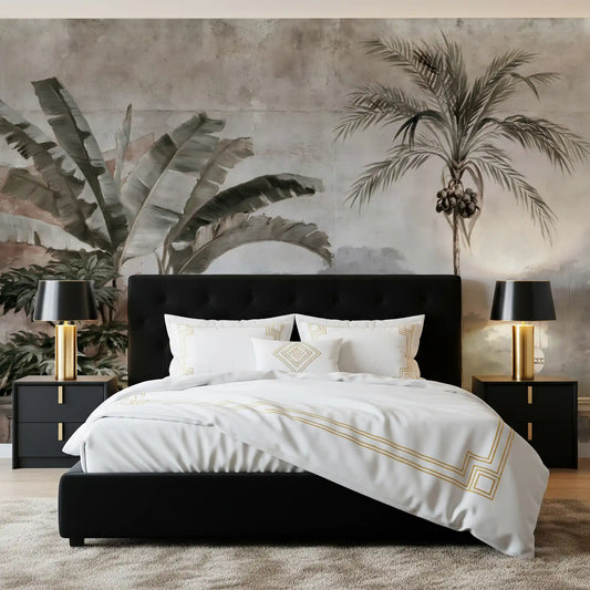 Vintage Tropical Balustrade Scene Wall Mural