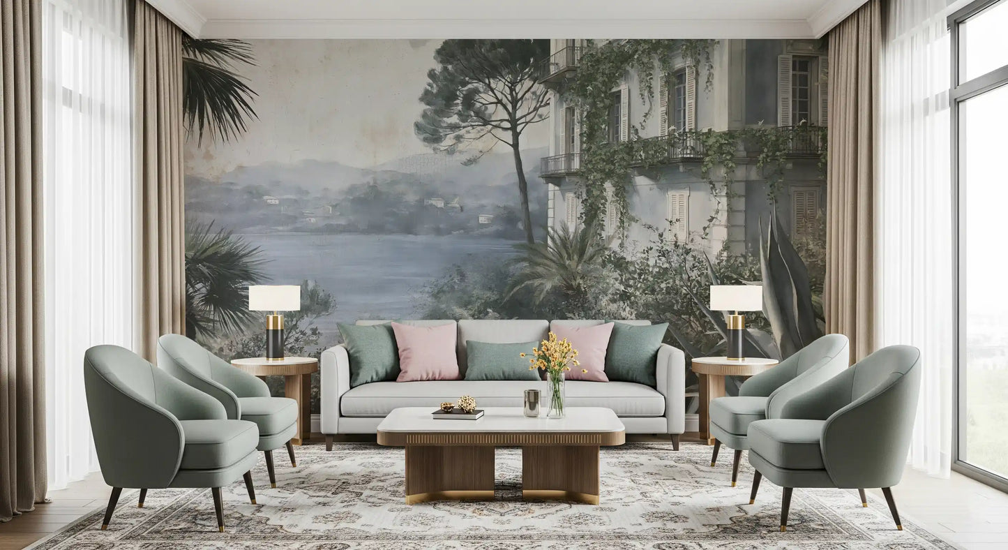 Wandbild „Rückzugsort in einer Villa am italienischen See“