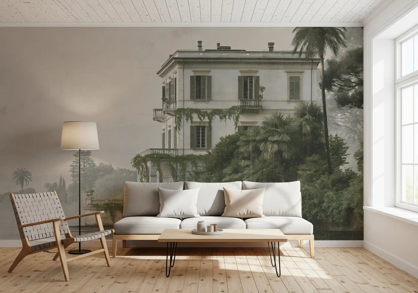 Vintage-Villa am Wasser – Wandbild