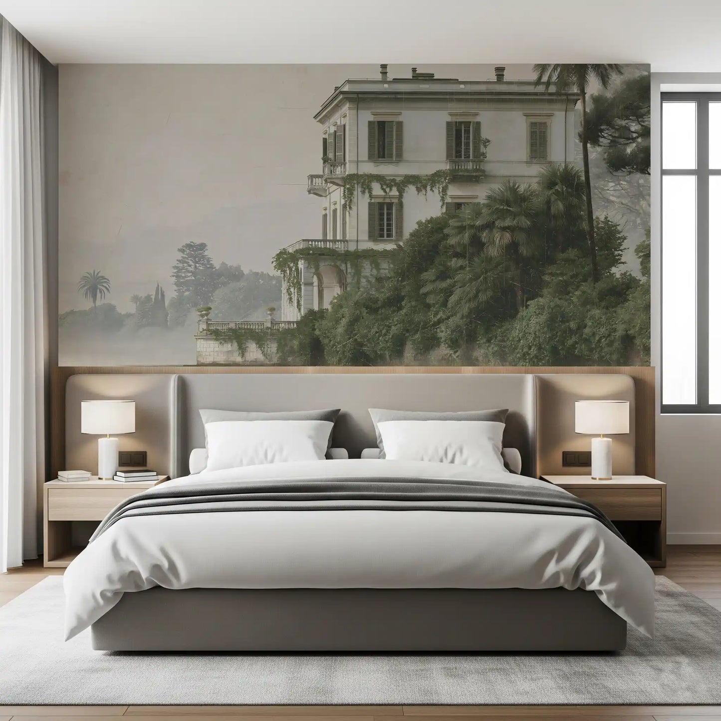 Vintage-Villa am Wasser – Wandbild