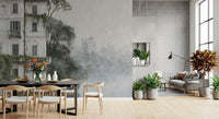 Wandbild „Nebeliger botanischer architektonischer Zufluchtsort“