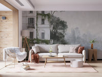 Wandbild „Nebeliger botanischer architektonischer Zufluchtsort“