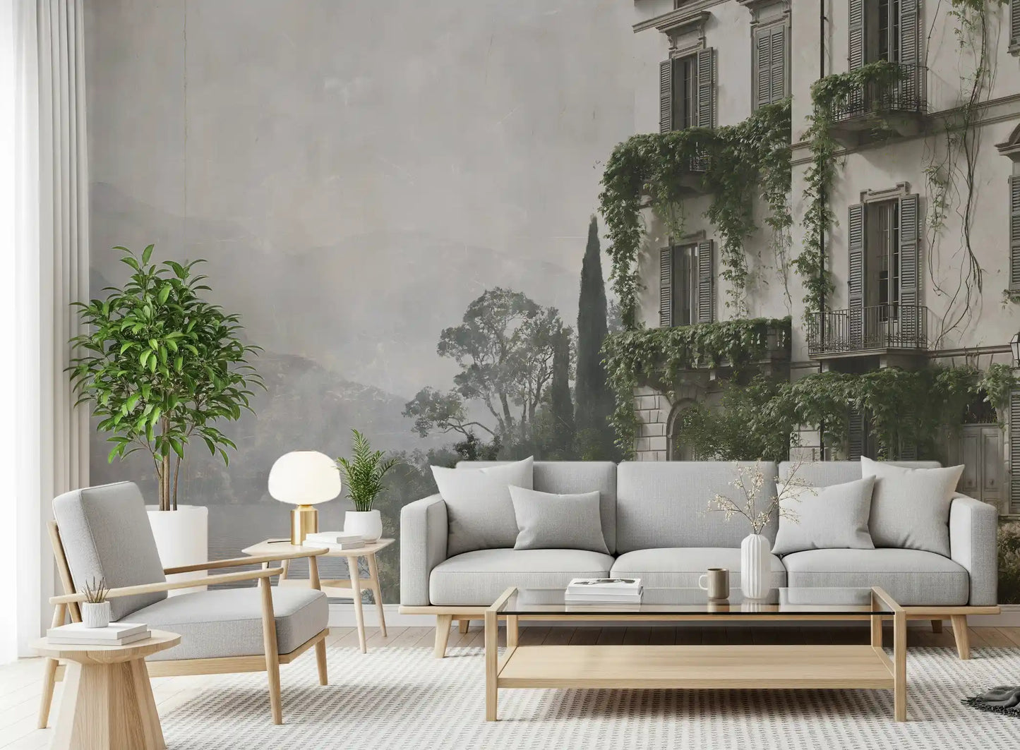 Wandbild „Vintage-Ansicht eines mediterranen Anwesens“