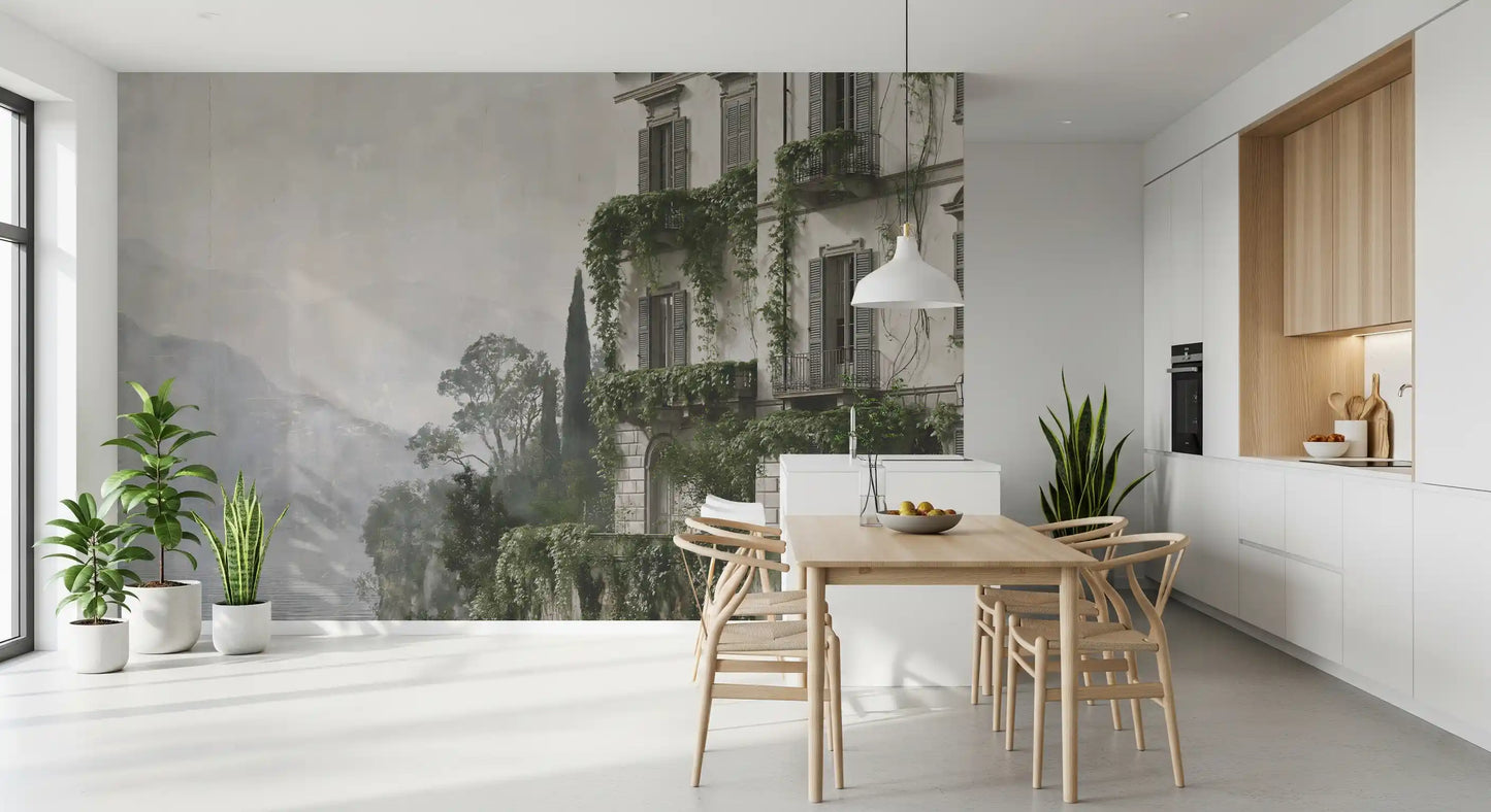 Wandbild „Vintage-Ansicht eines mediterranen Anwesens“
