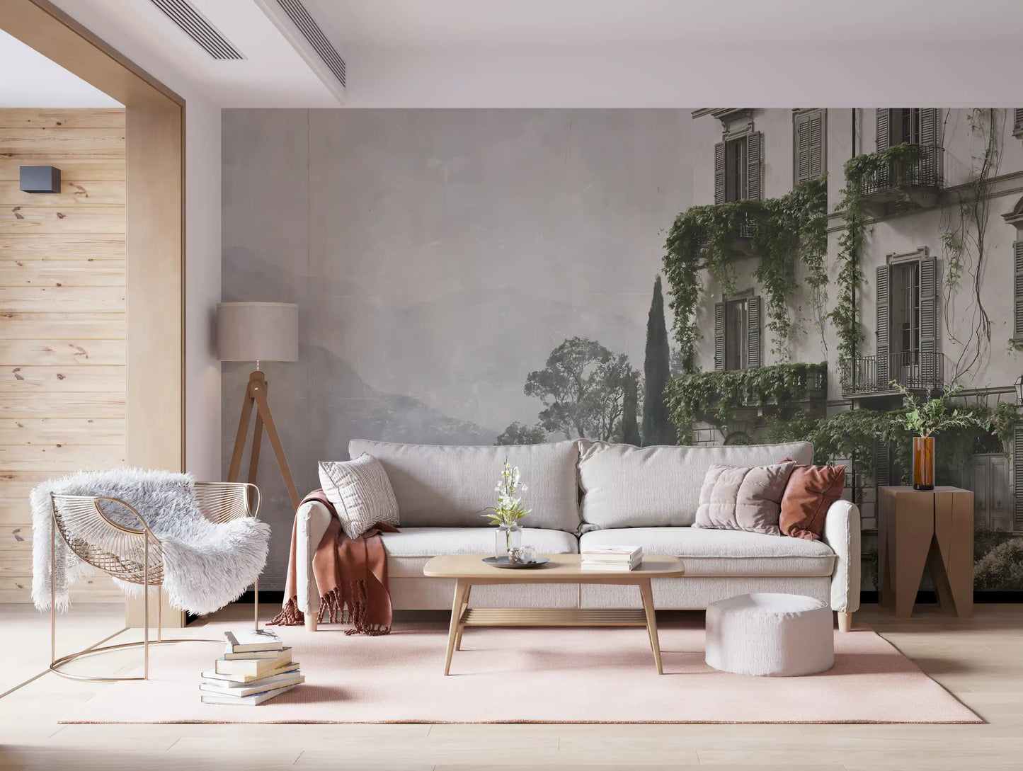 Wandbild „Vintage-Ansicht eines mediterranen Anwesens“